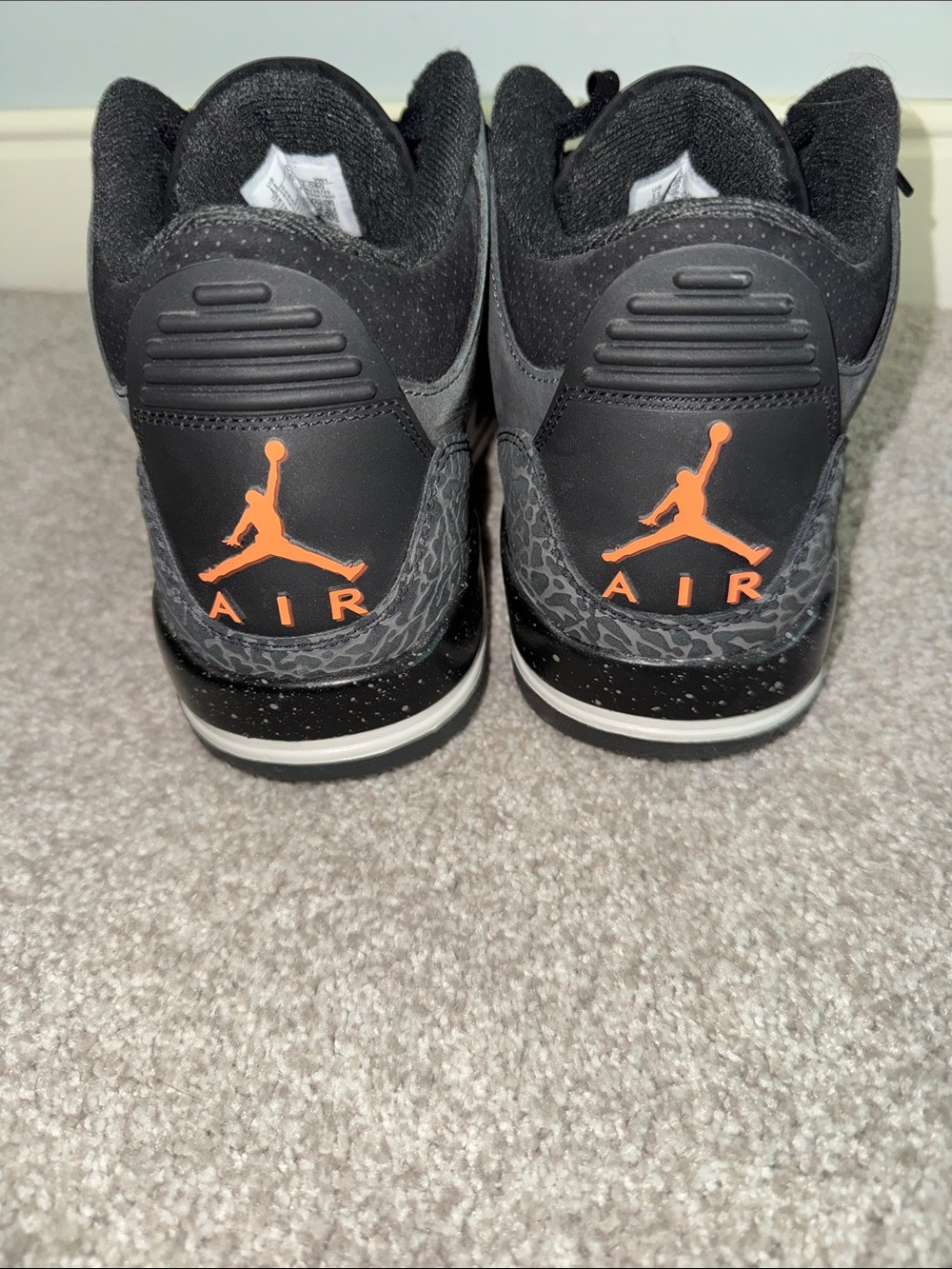 Jordan Black & Orange Retro-Style Basketball Sneakers